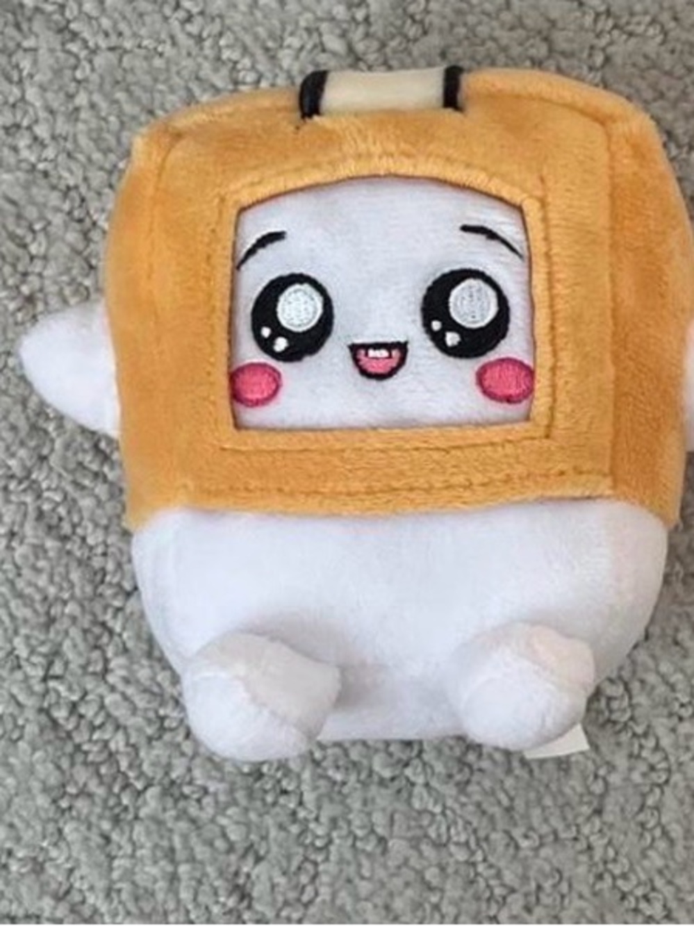 Lanky Box Boxy Plushy Mini Accessory Cute White & Yellow Plush